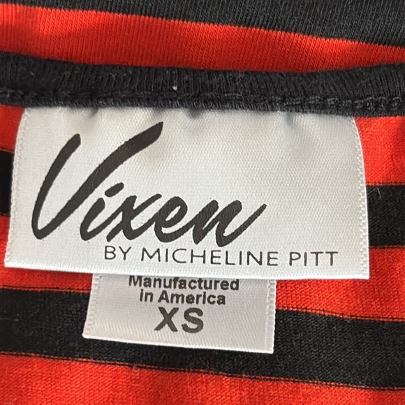 Vixen by Micheline Pitt Troublemaker Top in Orange & Black - Size XS - Picture 6 of 7